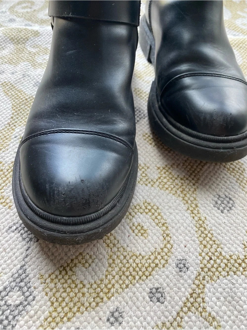Art Class Kids Black Ring Harness Chunky Zippered Ankle Boots